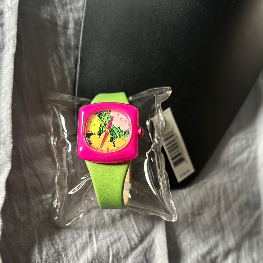 Andy Warhol Vibrant Pink and Green Watch